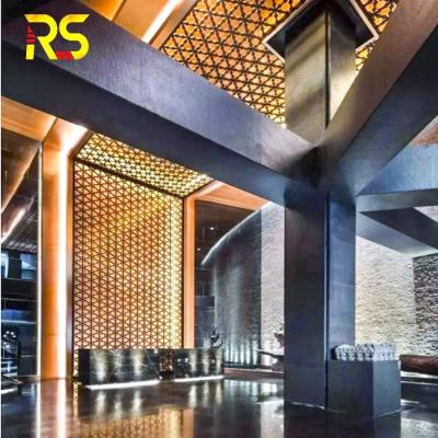 China Modern RO Floor Ceiling Hotel Stainless Steel Screen Panel Decorative Restaurant Partition Wall for sale