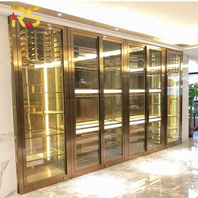 China Wine Stored Retail Wine Display Glass Wine Cabinet and Buffet Cabinet for sale