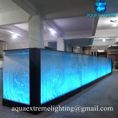 China Customized bar table 2020 LED bar counter water bar counter reception buble counter U shape L shape for sale