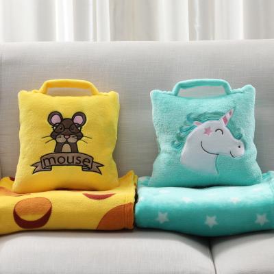 China Travel Unicorn Blanket And Massage Pillow Set Sets 2 In 1 With Blanket for sale