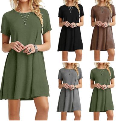 China Breathable Long Sleeve T-shirt Modal Short Skirt Above Knee Drop Elegant Women Loose Based Dress for sale