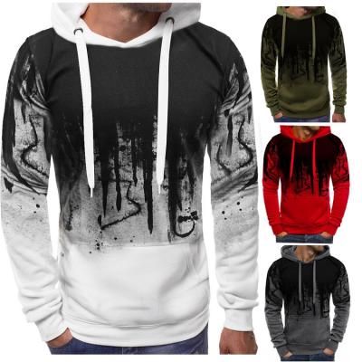 China 2020 Hot Selling Men's Breathable Splash Printing Casual Sports Corduroy Fleece Hoodies Coat For Men for sale