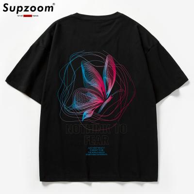 China Supzoom Compressed 2022 Summer T-shirt Sleeve Shorts Fashion Hip Hop T-shirt Oversize Tees Youth Design Cotton Top O-neck Casual Printing for sale