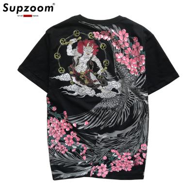 China 2020 New Arrival Breathable Animal Knitted Short T-shirt Brand Clothing T-shirt Men Goods Embroidery Tattoo O-neck Cotton Casual Hot Sale for sale