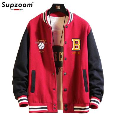 China 2022 new arrival men's supzoom letter printed cotton top fashion baseball casual jacket single breasted loose car windproof for sale