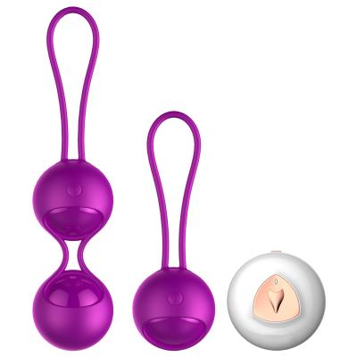 China Real Touch Feeling Toys Adult Women Jump Love Egg Silicone Women Dumbbell Kegel Exercise Balls Remote Vibrator for sale