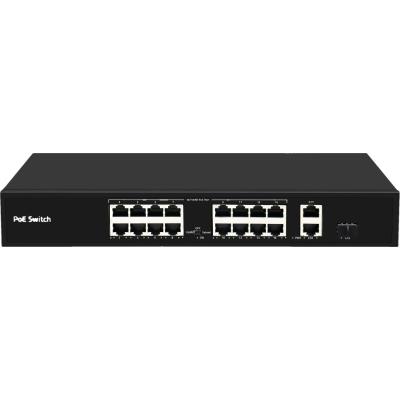 China New 200W 100M/Gigabit 19 Ports POE Network Switch Professional Industrial Ethernet Switch Smart Standard PoE Switch for sale