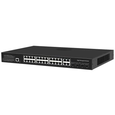 China LACP High Power 32 Ports Controlled Ethernet Switch 300W CCTV Energy Saving Power Saving PoE Switch for sale