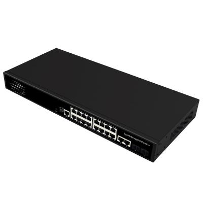 China LACP High Power 20 Ports Gigabit Controlled Ethernet 300W Network 10/100/1000Mbps LED 4K VLAN PoE Switch Durable for sale