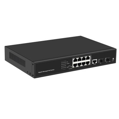 China High Power RTL8380M CB Certified Efficient POE 2 8 Gigabit Electrical 30W QOS PoE Controlled SNMP Optical Switch for sale