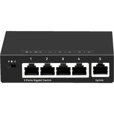 China High Quality Industrial QoS Switch 5 Ports Gigabit Network Switch Mute Ethernet Smart Switch &Speed en venta