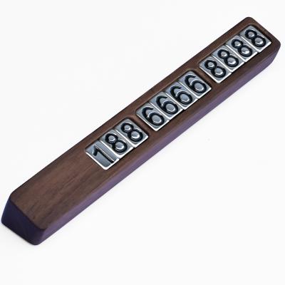 China Wholesale Classic Car Wooden Temporary Parking Number Telephone Card Walnut Factory Wooden Board Board Dish for sale