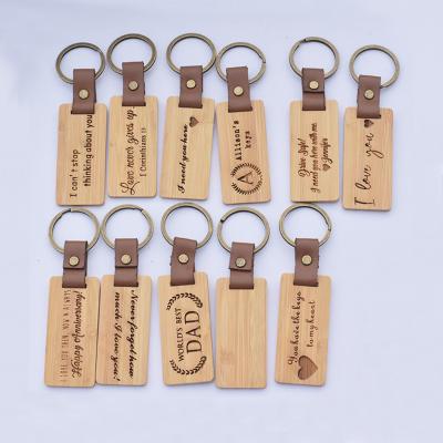 China Unique Wholesale Custom Blank Wooden Key Chains Wooden Key Chain Bamboo Wooden Keychain Fast Shipping for sale