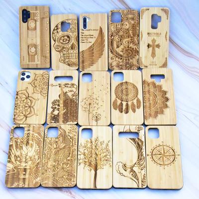 China Four Corner Protect Shockproof Luxury Bamboo Laser Engraving Mobile Phone Cover For Iphone 12 Pro Max Natural Wood Smartphone 11 Shockproof Eco-friendly Case for sale