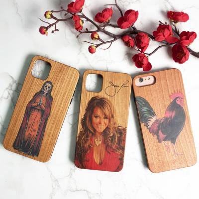 China Dongguan Shockproof Manufacturer OEM ODM Four Corner Protect Wooden Case For Iphone 12 Max Custom Colorful Printing Mini 11 Pro Phone Cover Shockproof for sale