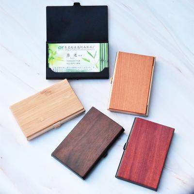 China 100% Eco-Friendly Business Card Holder Hot Sale Business Card Holder Wooden Bambo Bank Card Holders Boxes for sale