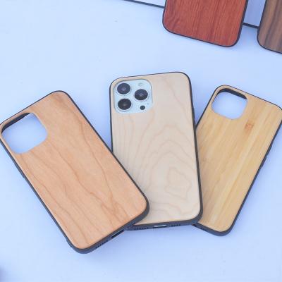 China Solid Wood Case Eco-friendly Shockproof Good Quality Cell Phone Wood Shell For Iphone 12 13 11 pro Max Bamboo Wood Case for sale