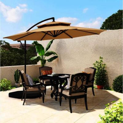 China Modern Wholesale Cantilever Parasol Custom Garden Table And Chairs And Umbrella for sale