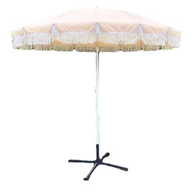 China Modern Outdoor Patio Beach Macrame Boho  Cotton  Canopy Umbrella With Tassels for sale