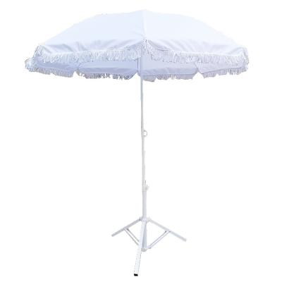 China Modern Patio Umbrella Professional Sunshade Stripes With Tassels Outdoor Garden Parasols For Beach for sale