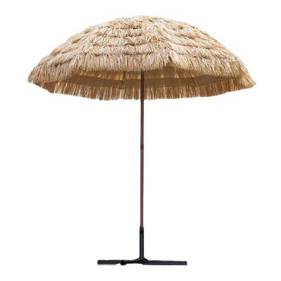 China Modern High Quality Sun Shade Parasol Leisure Straw Adjustable Pp Straw Beach Umbrella for sale