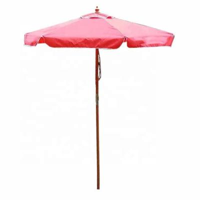 China Modern Garden Umbrella Wooden Handle Patio Garden Sun Umbrella Outdoor Wooden Parasol for sale