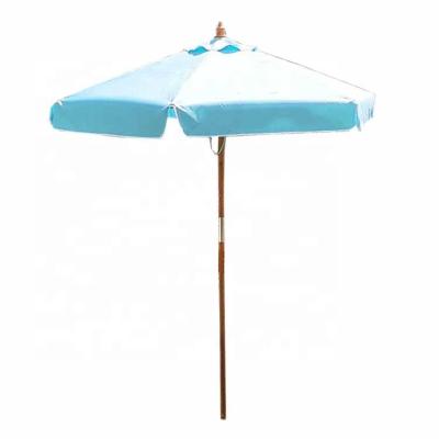 China Modern Wood Handle Umbrella Parasol Beach Umbrella Sunshade Canopy Outdoor Parasol For Backyard for sale