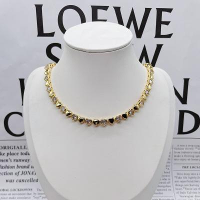 China Trendy High Quality Trendy Heart Chaobao Long Chain Choker Necklaces For Women Fashion Gold Plated Jewelry for sale