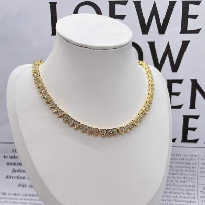 China New Fashionable Chaobao Styles Necklaces Heart Shape With For Women Gold Plated Copper for sale