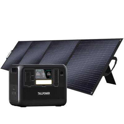 China Flashlight TALLPOWER Lithium ion 1536Wh 2000W Outdoor Solar Battery Solar Generator Portable Power Station for sale