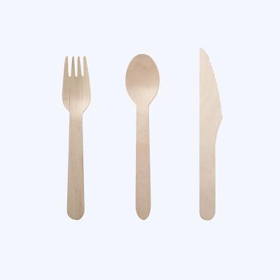 China CLASSIC Degradable Disposable Wooden Spoon Cutlery Spoon Knife Fork Dessert Cake Fruit Wooden Spoon for sale