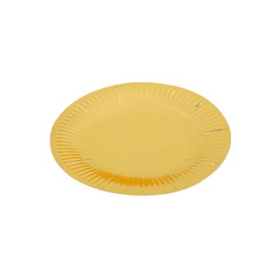 China Modern border special for new 7 inch color paper plate printing bronzing birthday party disposable paper plate for sale