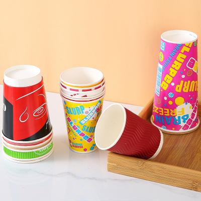 China Recyclable Custom Paper Cup Disposable Custom LOGO Thickening Paper Cup Advertising Custom Shopping Paper Water Cup Cup Manufacturers for sale