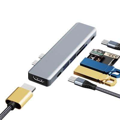 China USB Type C Hub For Macbook 2021 New Type C USB Hub 7 Port USB C Data Hub 3.0 For Macbook Pro Air 7 In 1 USB C Hub for sale