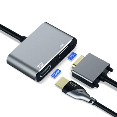 China USB Hub Left Extension Aluminum Type C For Macbook Air Laptop VGA 4K HDTV Adapter Pro USB Hub for sale