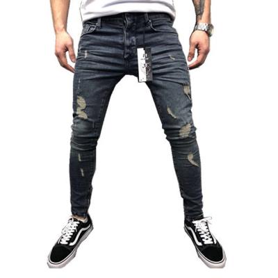 China Sustainable Mens Clothing Denim Pants Pencil Skinny Ripped Jeans for sale