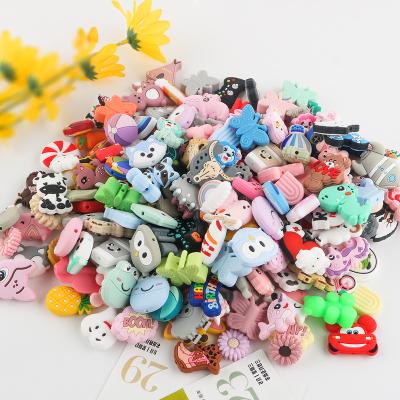 China Wholesale Custom Colorful Baby Teething Food Grade Pacifier Chain Accessories Toys Silicone Animal Focal Beads For Pen Jewelry Making for sale