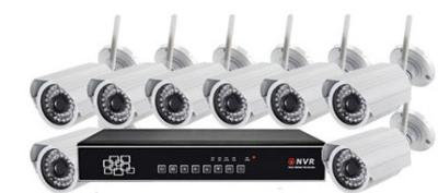 China P2P 720P NVR Kits , Four WIFI IP Cameras Fof Mobile Viewing for sale