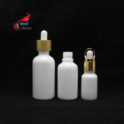 China Custom Cosmetic Packaging Opal White Porcelain Skin Care Serum Personal Care Oil Dropper Bottle WP-20B for sale