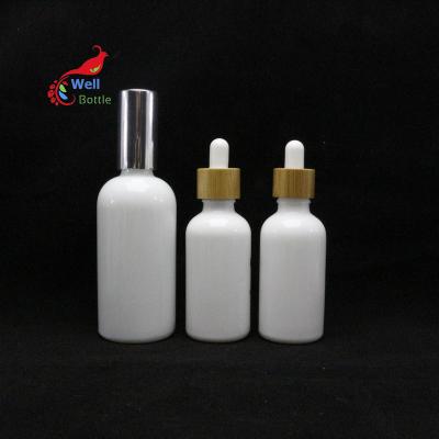 China Personal Care 30ml 1oz porcelain lotion serum opaque white bottle for essential oil cosmetic packaging custom logo WP-9B for sale