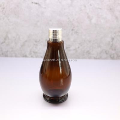 China Unique Personal Care Eye Care Squash Shape Dropper Perfume Glass Amber Brown Bottle For Essential Oils With Pipette Wholesale GR-10T for sale