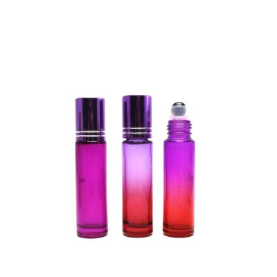 China Custom Recycable Gradient Color Perfume Roller Roll On Glass Bottle For Perfume Essential Oil Roller-160B for sale