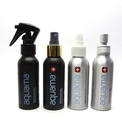 China Personal Care Custom in Stock Silver Matte Black Aluminum Spray Bottle with Mist Sprayer Trigger Spray ALB-44B for sale