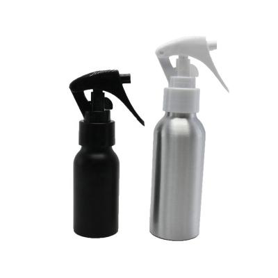 China Cosmetic High Quality Black Aluminum Bottle With Spray Pump 50ml 100ml Aluminum Screw Cap AB-27S for sale