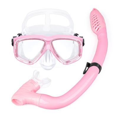 China 2021 New Arrival Waterproof Snorkel Mask Set Low Volume Diving Mask Scuba Diving Mask And Snorkel For Kids for sale