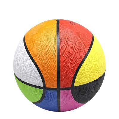 China Match JYMINGDE Logo Custom Size 5 Ball Rubber Colorful Material Basketball for sale