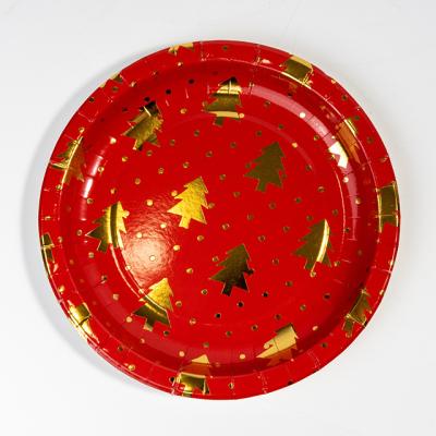 China Hot Selling Biodegradable Star Shaped Paper Plate Christmas Disposable Materials 9 Inch Paper Plates for sale