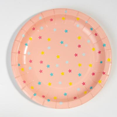 China 7 Inch Cartoon Disposable Children's Paper Plate Party Disposable Paper Plate Family Gatherings for sale