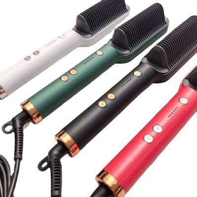 China Safety Amazon Hair Straightener Fast Heating Styling Comb Dedicated Straight Brush Hair Straightener Brush for sale