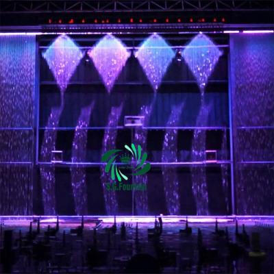 China Water Writing Curtain New Digital Graphic Water Curtain Style Water Printing Waterfall Fontain Factory With LED Light for sale